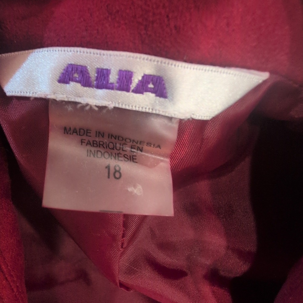 ALIA Women's Red Blazer Jacket Size 18 Long Sleeve Zip Up Career - Picture 3 of 6